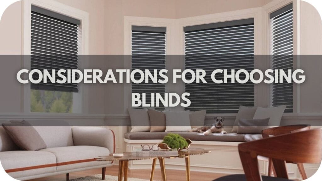 Considerations for Choosing Blinds